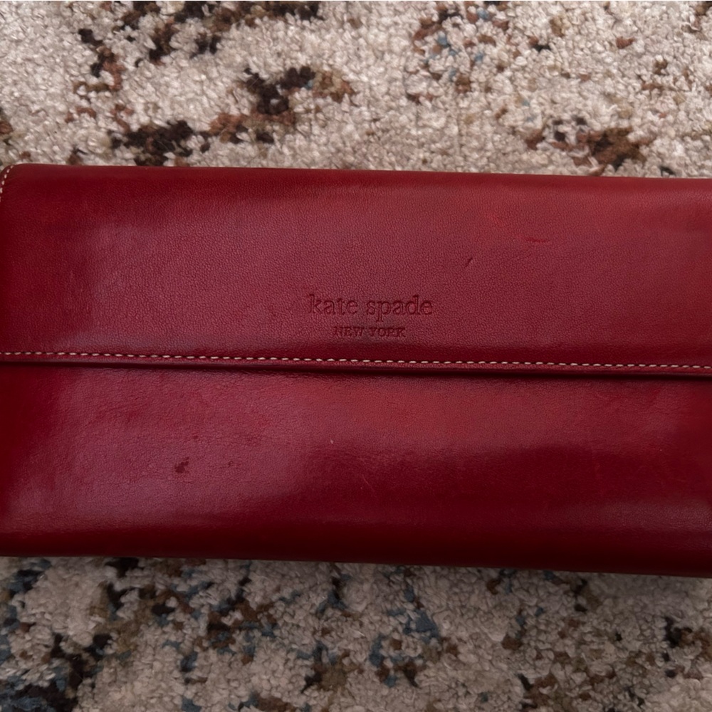 Kate Spade Cherry Red Leather Clutch